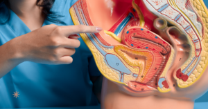 内臓脂肪と脂肪肝が血流を悪化させるイメージ